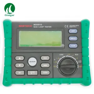 MASTECH MS5910 RCD/Loop Resistance Tester Circuit Trip-out Current/Time Detector With USB Interface Measuring Range 0.1~2000 Ohm