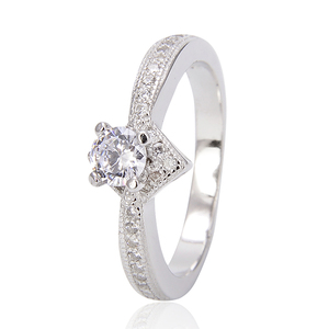 ZHILIAN Classic Couple Fine Jewelry Making 925 <strong>Silver</strong> <strong>Rings</strong> <strong>Set</strong> Diamond Wedding Engagement <strong>Ring</strong> <strong>Set</strong> - Product Image 3