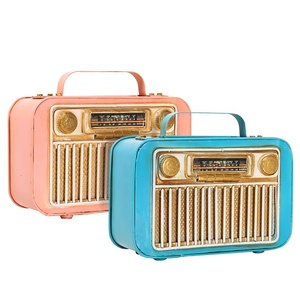 <span class=keywords><strong>Salvadanaio</strong></span> <span class=keywords><strong>Vintage</strong></span> di Alta Qualità in Ferro Anticato Rosa e Blu, Regalo Artigianale in Metallo - Product Image 1