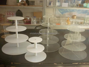 Présentoir en acrylique transparent à 3 niveaux pour cupcakes et gâteaux, support rond à 3 niveaux pour cupcakes en acrylique Maypole - Product Image 6