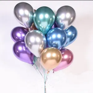 12 Inch Logam Lateks Balon untuk Pernikahan Ulang Tahun Pesta Dekorasi Chrome Balon