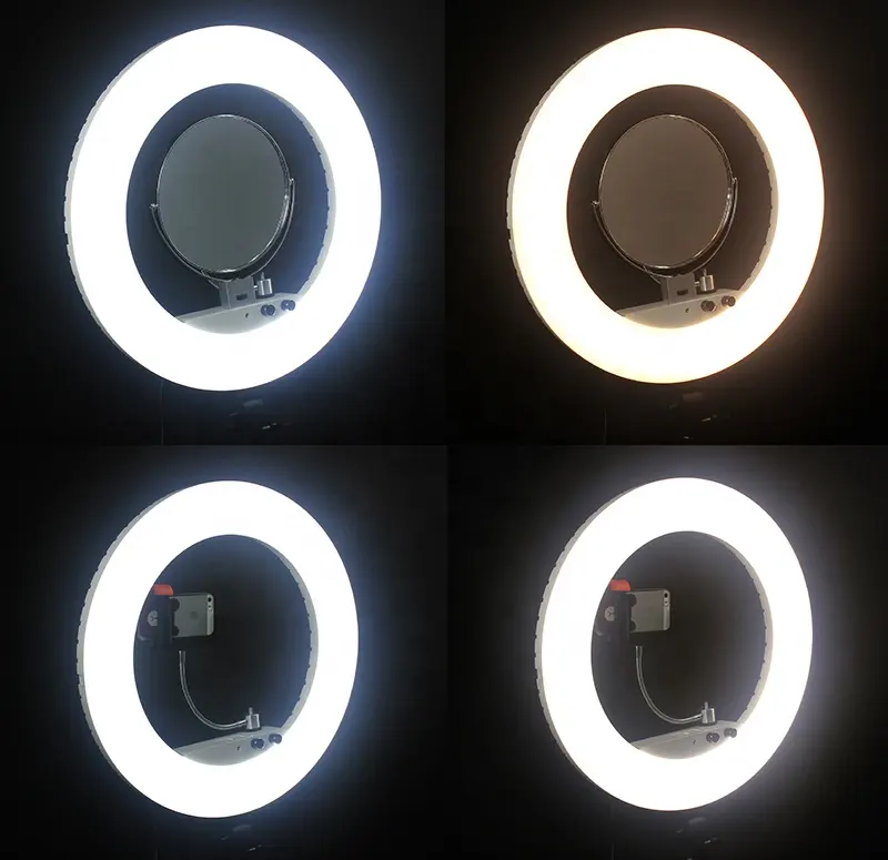 Photography 18 Inch Ring Light With Mirror And Phone Bracket For Makeup Video Photo Studio Live Stream Blogging Portrait