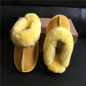 Le donne di Colore Marrone Morbida Pelle di Pecora Shearling Pantofole dimensione Reale di Cuoio 7-8 - Product Image 2