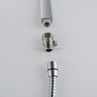 Pomme de douche à main en laiton avec robinet d'arrêt et de régulation du débit d'eau avec inverseur pour salle de bain