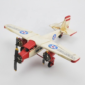 Modèle d'<span class=keywords><strong>avion</strong></span> vintage artisanal en métal de 33 cm, modèle d'<span class=keywords><strong>avion</strong></span> à l'échelle, biplan, décoration d'intérieur, articles d'ameublement - Product Image 6