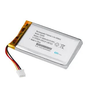 Pin Lithium Polymer 3.7V 105080 5000MAh Pin Sạc Lipo Công Suất Cao Có Dây Cho Thiết Bị GPS