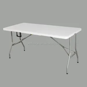 Heavy Duty Ultra Blow Molded Modern Plastic <strong>Folding</strong> Square <strong>Table</strong> Lightweight Metal <strong>Legs</strong> No Assembly Required Banquet <strong>Table</strong> - Product Image 5