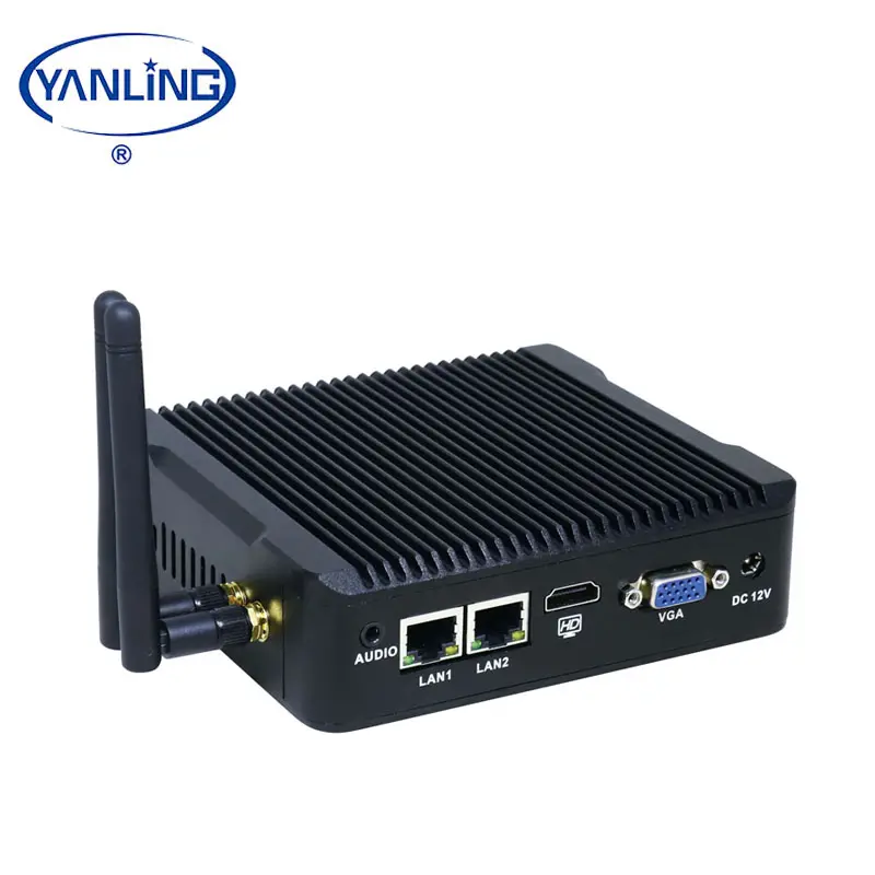 YanLing Nano itx quad core J1900 2.0GHZ mini pc fanless mini pc barebone sistema con 6USB e 1COM