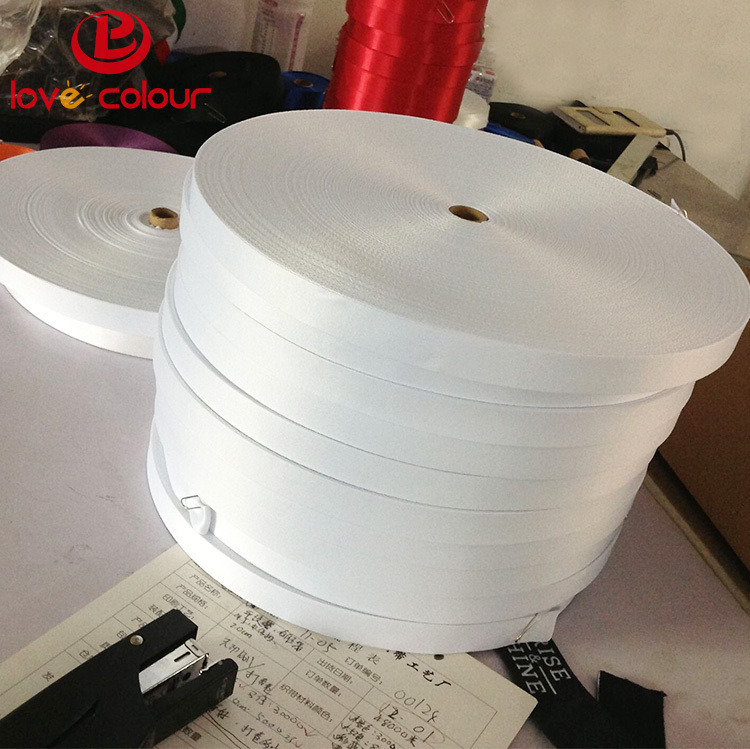 Custom Polyester Thick White Ribbon Webbing For Sublimation Printing Lanyard Image 2