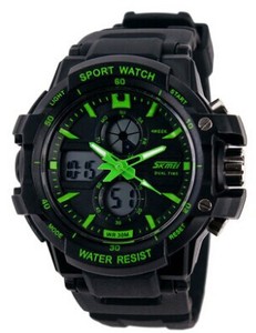 China wholesale skin diving 50 M water resistant dual time men's sport watch alibaba - Product Image 2