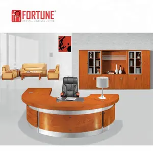 Modern Orange Office Table solid wood seal cherry wood color Executive Office Desk (FOHXA-1136)