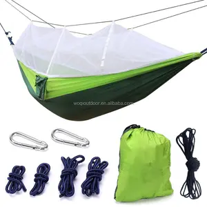 Woqi-hamaca portátil de nailon con mosquitera, para acampar al aire libre, con mosquitera