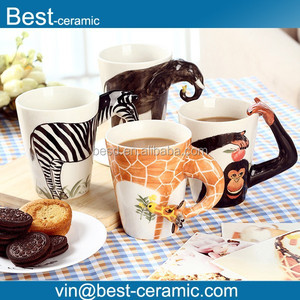 Diseños lindos <span class=keywords><strong>del</strong></span> <span class=keywords><strong>animal</strong></span> 3D taza de café de cerámica. - Product Image 1