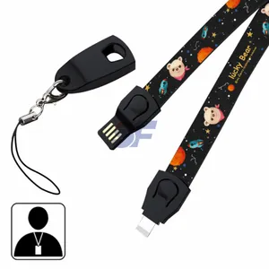 Rode Overdracht Effen Polyester Dikte Usb Lanyard Gereedschap Lanyard Unieke Lanyard