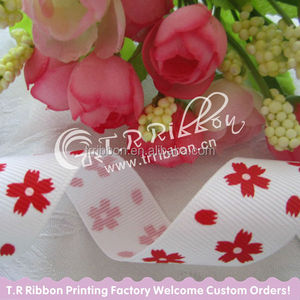 16 mm gros caractères et romantique imprimé grosgrain rubans pour les paquets cadeaux - Product Image 1