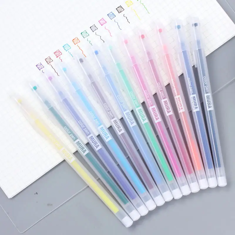 Bonbon farbener 12-Farben-Student kleiner frischer und einfacher transparenter matter Farb stift 0,5mm