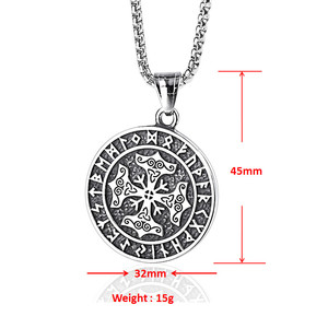 Kalung Liontin Viking Palu Baja Tahan Karat, Perhiasan untuk Pria - Product Image 4