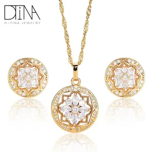 DTINA Fashion 22 Karat Goldschmuck Dubai Großhandel Schmuck Set für Damen