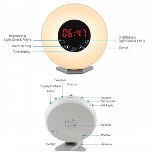 2017 mejor artículo wake up Light con Amanecer simulación despertador - Product Image 3