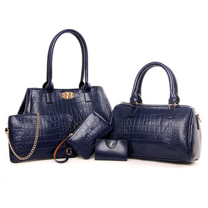 Personalizzato nuovo modello <span class=keywords><strong>a</strong></span> buon mercato imported 5 pezzo set in vera pelle di coccodrillo delle signore tote borse del sacchetto - Product Image 5