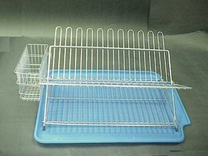 Soporte para platos de estante de alambre plegable blanco metal cocina simple - Product Image 5