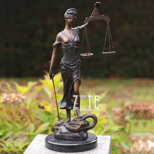 Estatua de la diosa de la <span class=keywords><strong>justicia</strong></span> para mujer, escultura de bronce europeo fundido en caliente, para decoración del hogar - Product Image 1