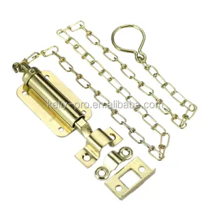 Spring Loaded Chain Slide Square Bolt Latch Security Chain Door Guard