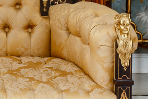 Stile morbido divano europeo <span class=keywords><strong>mobili</strong></span> di lusso francese <span class=keywords><strong>mobili</strong></span> per la casa <span class=keywords><strong>con</strong></span> legno e ottone tre posti cinese 1 pezzo antico RJ18801A - Product Image 5