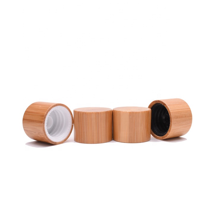 Standard 18mm Glass Essential Oil Bottle Bamboo Screw Lids, Bottle Caps , Closures