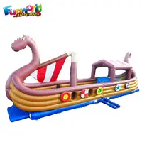 Viking Theme Inflatable Ship, Pirate Boat, Obstacle Bouncer
