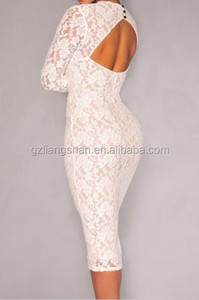 Ladies Western <strong>Dress</strong> Designs <strong>White</strong> Lace Knee Length Party <strong>Dresses</strong> on Sale - Product Image 2