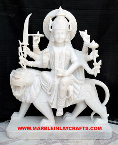 White Makrana Marble Durga Mata <b>Statues</b> - Product Image 1