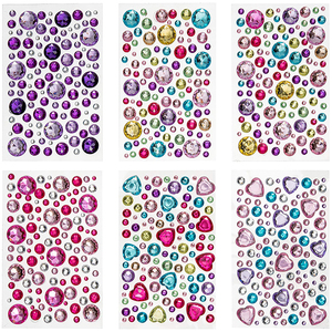 Etiqueta engomada barata del teléfono de la gema del rhinestone de las joyas del diamante autoadhesivo multicolor para la decoración - Product Image 2