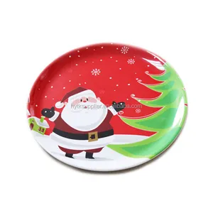 彩色塑料圣诞圣餐托盘，廉价装饰三聚氰胺托盘