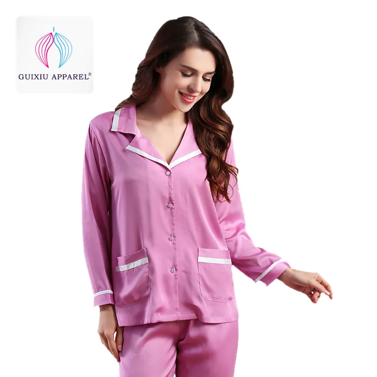 long sleeve night shirts lapel Sleepwear fashion Sleepshirts ladies lounging pajamas