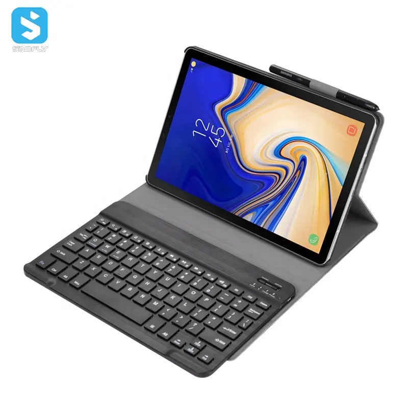 For Samsung Galaxy Tab S4(10.5)/T830/T835 With pen slot PU leather wireless keyboard
