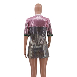 Sorority Abbigliamento Delta 1913 Sequin di Bling di Scintillio Rotondo Casuale Vestiti del Collo T Camicia Mezza Manica Della Camicia - Product Image 5