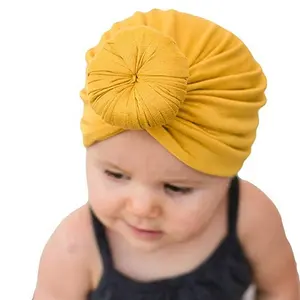 2023 Topseller Peuter Topknoop Haarband Kids Donut Hoofd Wrap Elastische Zachte Katoenen Tulband Meisje Top Knot Knoop Hoofdbanden Set Voor Baby