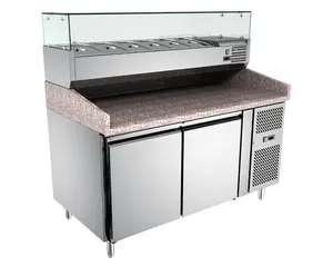 2 Door Stainless Steel Refrigerator Prep Table pizza zähler chiller für verkauf