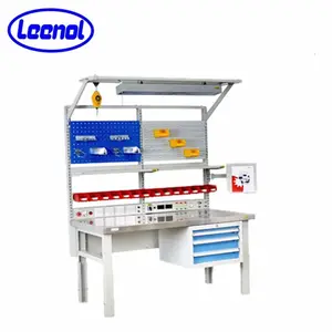 Leenol, нагрузка 1000 кг, стальной тяжелый Рабочий стол ESD с ящиками, Рабочий стол