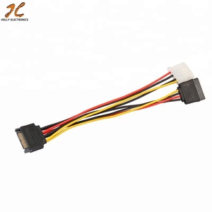 Kabel daya <span class=keywords><strong>SATA</strong></span> 15PIN bersertifikasi RoHS, kecepatan tinggi <span class=keywords><strong>SATA</strong></span> 4Pin IDE <span class=keywords><strong>Molex</strong></span> <span class=keywords><strong>Female</strong></span> + kabel daya <span class=keywords><strong>SATA</strong></span> <span class=keywords><strong>Female</strong></span> Motherboard Hard Disk 18cm - Product Image 3