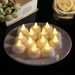 Homemory Waterproof LED Floating Tea Light  Flickering Water Activated Floating Candles for Wedding  Party   Festival Decoration