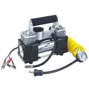 M4 Metal double cylinder auto air compressor with LED light