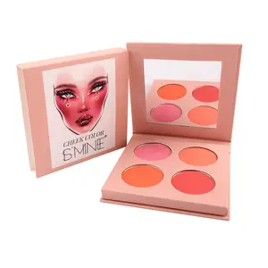 Blush Contour Palette Highlight Kit Makeup Contouring Peach Blush Setting Powder Face Color Finish 4 Color Blush Palette