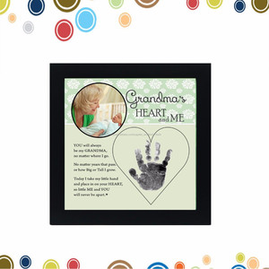 Bebé niño recuerdo huella de la mano marco con poesía abuela - Product Image 1
