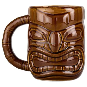 Mugs And Mugs Ceramic Tiki Mug With Handle 450ml