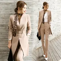 2018 מכירה לוהטת אלגנטית נשים משרד צפצף חליפות גבירותיי משרד חליפות עיצוב