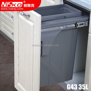 Cestino Estraibile con Coperchio, Pattumiera da Incasso per Mobile, Chiusura Silenziosa - Product Image 2