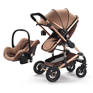 En gros pas cher bébé choses système de voyage luxe bébé poussette 3 en 1 avec nacelle et siège auto