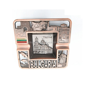 OEM Bulgarije Souvenirs Kopen Bulk Asbakken Verschillende Land Souvenir Plaat Antieke Koperen Asbak